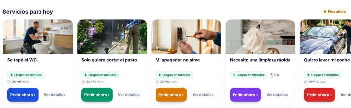 Servicios para hoy en Pro Muévete